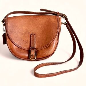 Vintage Coach Riding Bag Crossbody Saddle Buckle 9750 Shoulder Pre-Creed 80s